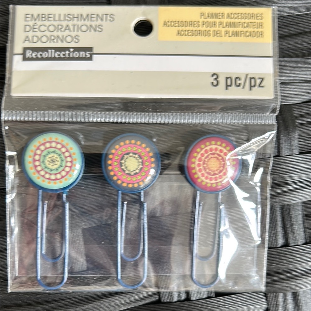 Recollections Planner Paper Clips with Embellishments New
